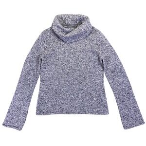 Express Sweater Womens Small Gray Speckled Turtleneck Long Sleeve Cowl Cozy Wool